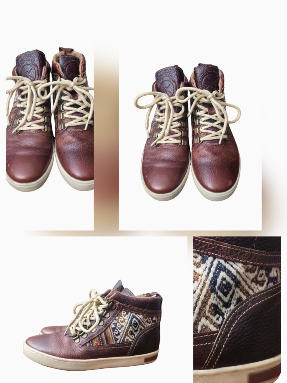 INKKAS HIGH-TOP ARTISAN PERUVIAN TEXTILE CAMPING BOOTS • WOMEN'S SIZE 9